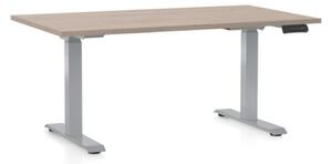 Állítható magasságú asztal OfficeTech D, 120 x 80 cm, szürke alap, tölgy