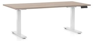 Állítható magasságú asztal OfficeTech C, 160 x 80 cm, fehér alap, tölgy
