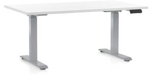 Állítható magasságú asztal OfficeTech D, 120 x 80 cm, szürke alap, fehér