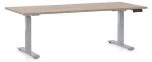 Állítható magasságú asztal OfficeTech D, 180 x 80 cm, szürke alap, tölgy