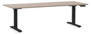 Állítható magasságú asztal OfficeTech D, 200 x 80 cm, fekete alap, tölgy