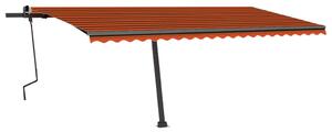 VidaXL narancs-barna kézzel kihúzható póznás napellenző 500 x 350 cm