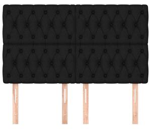 4 db Fekete Szövet Fejtámla - 72x7x78/88 cm