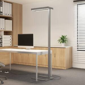 Arcchio LED állólámpa Logan Ultra, 4,000K, szenzoros, dimmelhető, dimmelhető, Alu / szürke / cink, Dolgozószoba / Iroda, Alumínium, Modern