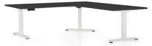 OfficeTech Angle állítható magasságú asztal, 180 + 120 cm, fehér alap, fekete