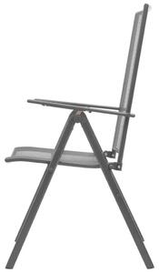 VidaXL 2 db szürke rakásolható acél kerti szék