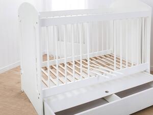 GUCIO babaágy ágyneműtartóval 60x120 - fehér