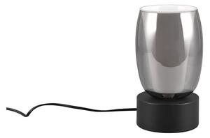 Fekete-ezüstszínű asztali lámpa üveg búrával (magasság 24 cm) Barret – Trio Select