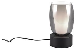 Fekete-ezüstszínű asztali lámpa üveg búrával (magasság 24 cm) Barret – Trio Select