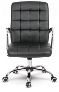 Bőr irodai szék G401 - fekete