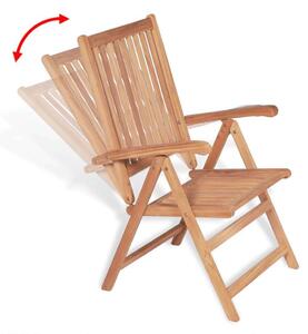VidaXL 2 db dönthető tömör tíkfa kerti szék