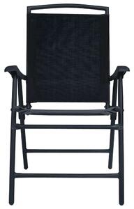 VidaXL 2 db fekete összecsukható kerti textilén szék