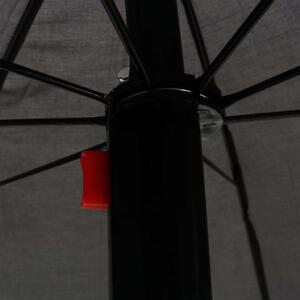 VidaXL szürke polyrattan napozóágy napernyővel
