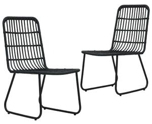 VidaXL 2 db fekete polyrattan kerti szék