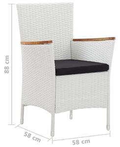 VidaXL 2 db fehér polyrattan kerti szék
