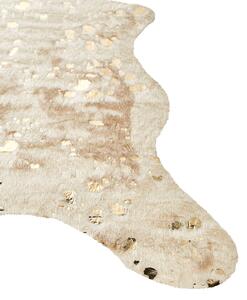 Bézs Mű Marhabőr Szőnyeg Arany Foltokkal 130 x 170 cm BOGONG