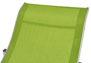 2 db zöld összecsukható textilén napozóágy