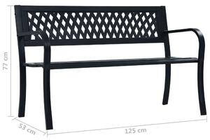 VidaXL fekete acél kerti pad 125 cm