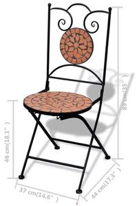 VidaXL 2 db terrakotta színű összecsukható kerámia kerti szék