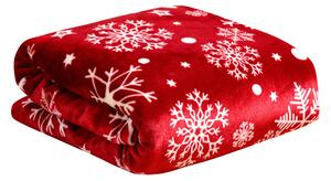 SNOWFALL piros karácsonyi mikroplüss takaró Méret: 200 x 220 cm
