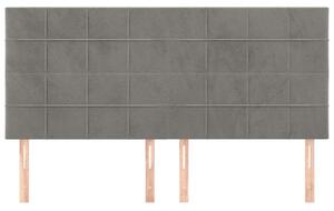 4 db világosszürke bársony fejtámla 100x5x78/88 cm