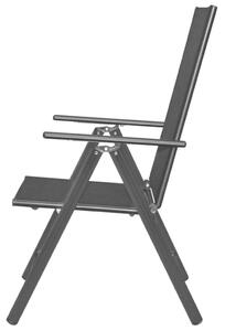 VidaXL 2 db fekete összecsukható alumínium és textilén kerti szék