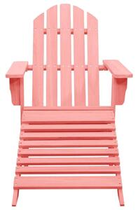 VidaXL rózsaszín tömör fenyőfa kerti Adirondack szék zsámollyal