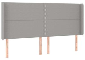 VIDAXL LED-es Ágyfejtámla - Szövet - Világosszürke - 203x16x118/128cm