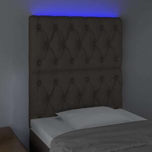 Tópszínű szövet led-es fejtámla 80x7x118/128 cm