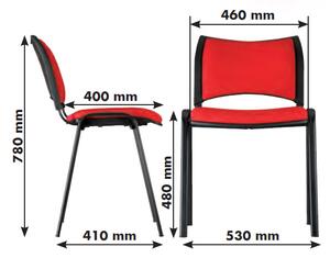 SMART konferencia szék - fekete lábak, piros
