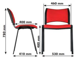 SMART konferencia szék - króm lábak, piros