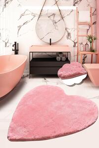 Heart Akril fürdőszoba szőnyeg Rózsaszín
