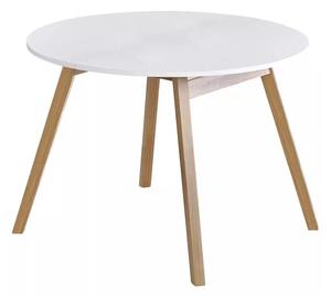 Asztal Houston 981, 73cm, Tölgy, Fényes fehér, Bükkfa