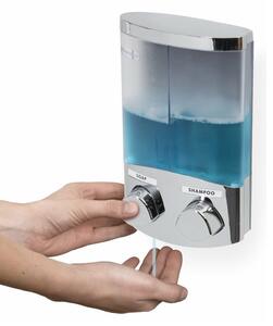 Szappan adagoló Compactor DUO, 2 x 310 ml, ezüst