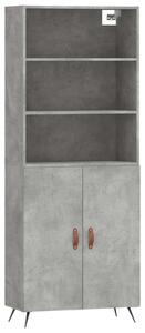 Modern Fa Magasszekrény - Betonszürke - 69,5x34x180 cm