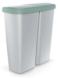 Szemetes DUO szürke, 50 l, zöld / szürke