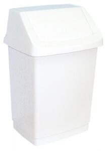Szemeteskuka fedeles műanyag 50 l, fehér