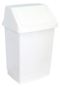 Szemeteskuka fedeles műanyag 15 l, fehér