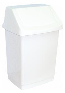 Szemeteskuka fedeles műanyag 9 l, fehér