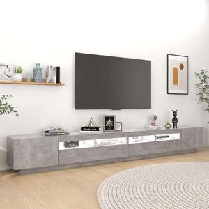 Modern LED TV Szekrény - Betonszürke - 300cm