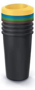 Szeméttároló készlet válogatott hulladékhoz, kerek, 4 x 45 l, színes