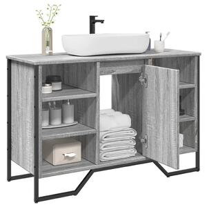 Szürke sonoma szerelt fa fürdőszobai mosdószekrény 91x35x60 cm