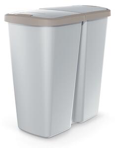 Szürke DUO szemetes, 45 l, barna / szürke