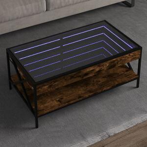 Füstös tölgy végtelen hatású LED-es dohányzóasztal 90x50x38 cm