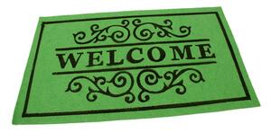 Textil tisztítószőnyeg Welcome Deco 45 x 75 x 0,3 cm, zöld