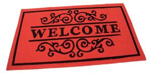Textil tisztítószőnyeg Welcome Deco 45 x 75 x 0,3 cm, piros