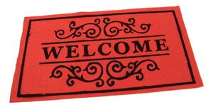 Textil tisztítószőnyeg Welcome Deco 33 x 58 x 0,3 cm, piros