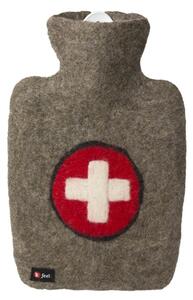 Thermophor Hugo Frosch Classic gyapjúhuzat - piros kereszt, 1,8 l, szürke
