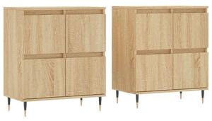 VIDAXL - Sonoma Tölgy Fa Tálalószekrény Szett - 2 db - 120x35x70 cm