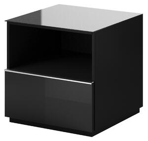 Falraszerelhő TV asztal Henry Typ 37 (fekete + magasfényű fekete). 1030249